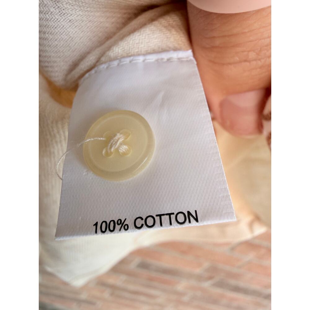 Simply Southern Mens Beige Cotton Button Down Palm Trees Size Large NWT - Picture 3 of 4
